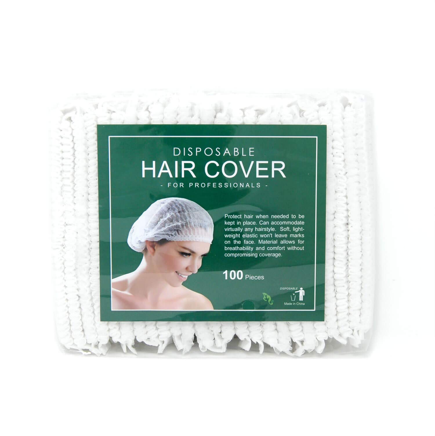 APPEARUS Disposable Facial Cap | 100 Count | Compressed Disposable Bouffant Hair Cover Caps for Spa Clients and Medical Patients (White)