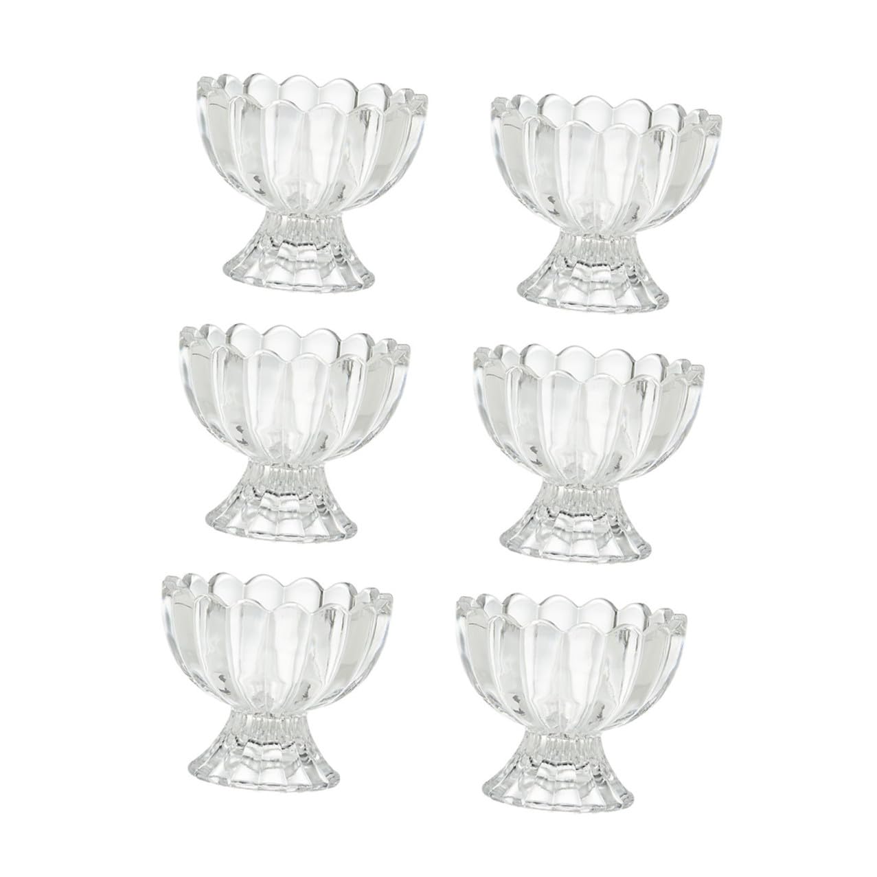 6 Vasos de Vidrio Transparentes para Postres de 100ml Reutilizables y Moldeados Pieza, Ideales para Helados y Pudines en Cocina