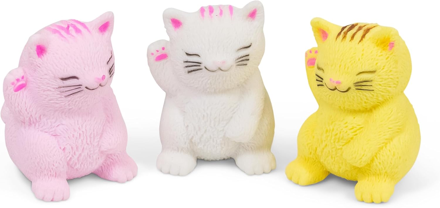 Tobar 38757 SCRUNCHEMS Stretchies Lucky CAT Stress Squish Ball Toy, Multiple Colours