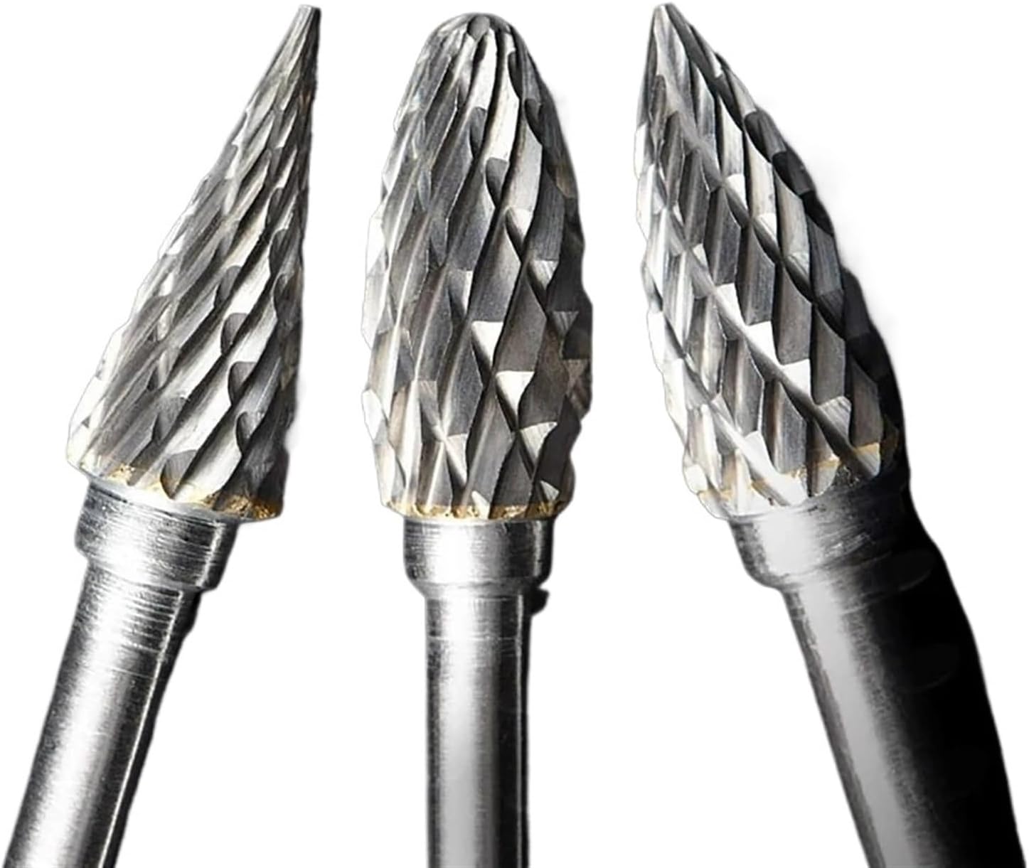 10 PCs 1/8" Shank Tungsten Carbide Rotary Tool Burr Double Cut Rotary Tools Electric Grinding