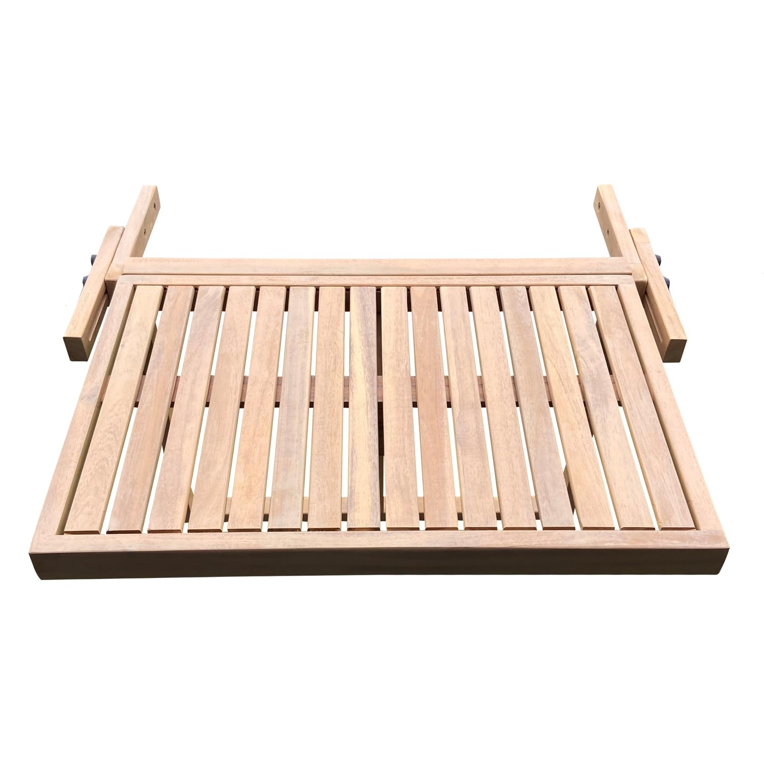 Happy Garden Mesa de balcón Plegable de Acacia SUMBA Diseño Rectangular, Capacidad para 2 Personas, Regulable en Altura, Resistente a los Rayos UV para un Uso Duradero