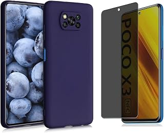 Kit Capa Capinha Slim Azul Marinho para Xiaomi Poco X3 Pro + Película Privacidade 3D 9D Privacy - (C7ARMOR)