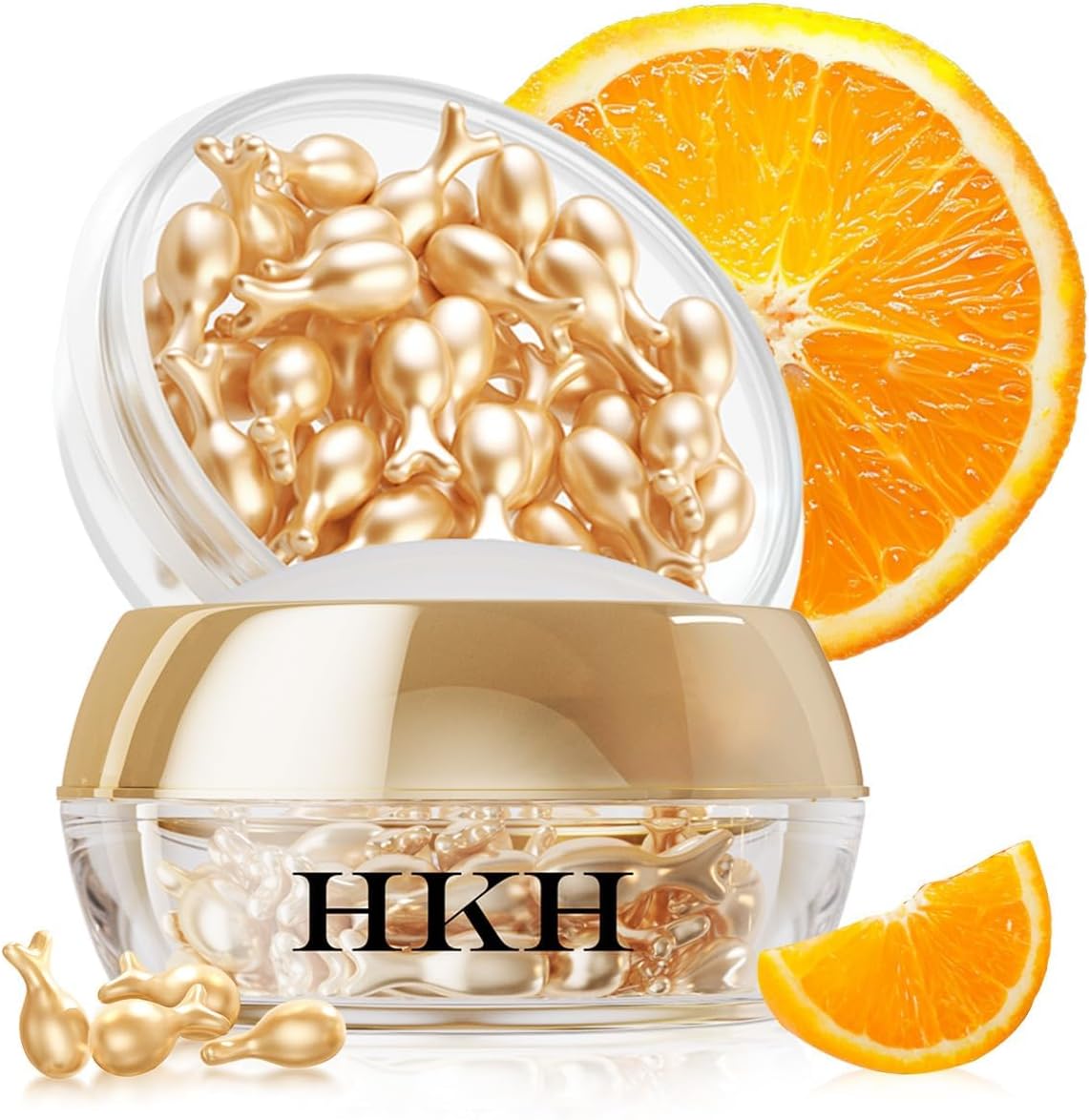 HKH Vitamin C Super Serum for Face - Anti Aging Skincare Vitamin E Facial Serum Capsules with Niacinamide - Vit C Serum Oil for Women - Moisturise & Even Skin Tone - Travel Friendly (38 Capsules)