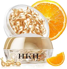 HKH Sérum de vitamina C para rosto, soro antienvelhecimento com suplementos de ácido hialurônico, vitamina E, reduz rugas, removedor de manchas escuras para rosto, soro de retinol