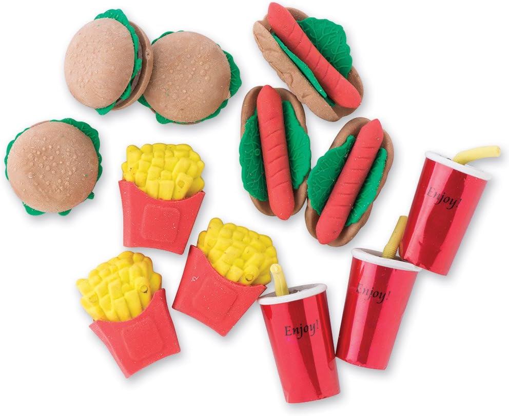 Fast Food Erasers Prizes and Giveaways 48 per Pack Amazon.ca
