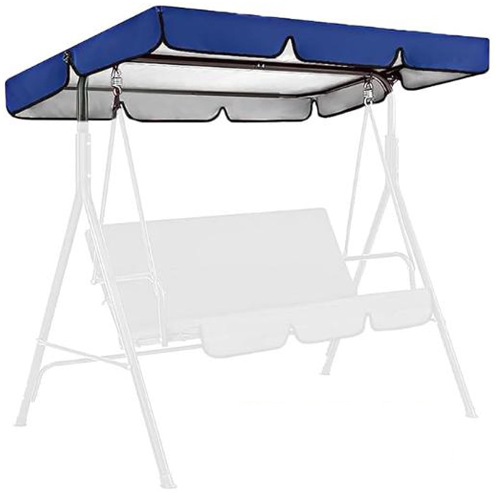 Ersatz-Überdachung für Hollywoodschaukel, 2/3 Sitzer Wasserabweisend Ersatzdach, 600D Oxford-Tuch Wasserdichtes Sonnensegel für Gartenschaukel(Blue,65 * 45 * 6in/164 * 114 * 15cm)