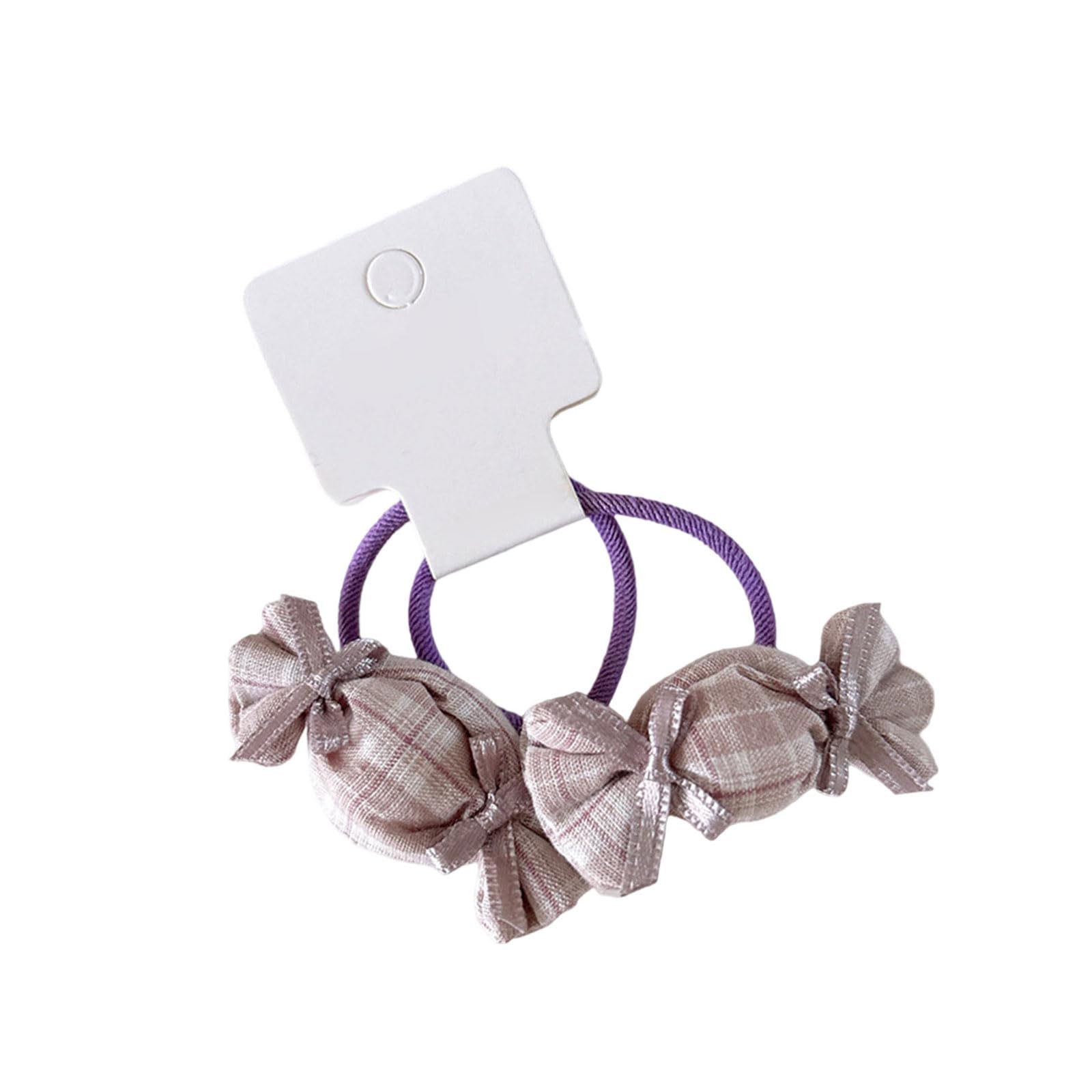 YUXITA 1 Pair Sweet Candy Colored Plaids Fabric Hair Ties For Soft Elastic Hairbands Practical Nonslip Hair Accessories