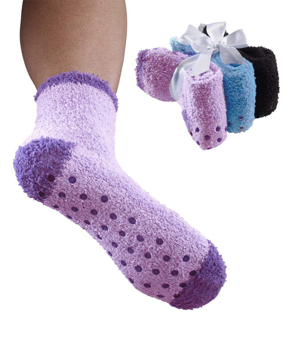 Buy Women’s Gripper NonSkid Slipper Socks for Seniors 3Pack Online