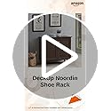 Image of DeckUp Noordin 2-Door Engineered Wood Shoe Rack (Walnut, Matte Finish), 34X77X68 Cm