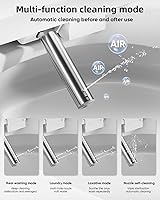 Vista 6 de Inodoro inteligente con rociador de agua caliente y secadora, inodoro de bidé de una pieza con funcionamiento automático de sensor de pie