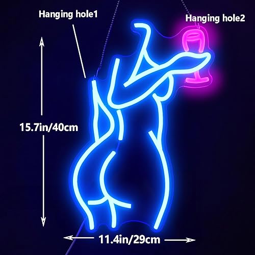 Miniatura 5 de Ajoyferris Señal de neón con texto en inglés "Lady Back", regulable, con luces LED, para dormitorio, hombre, cueva, bar, tienda, hogar, fiesta,