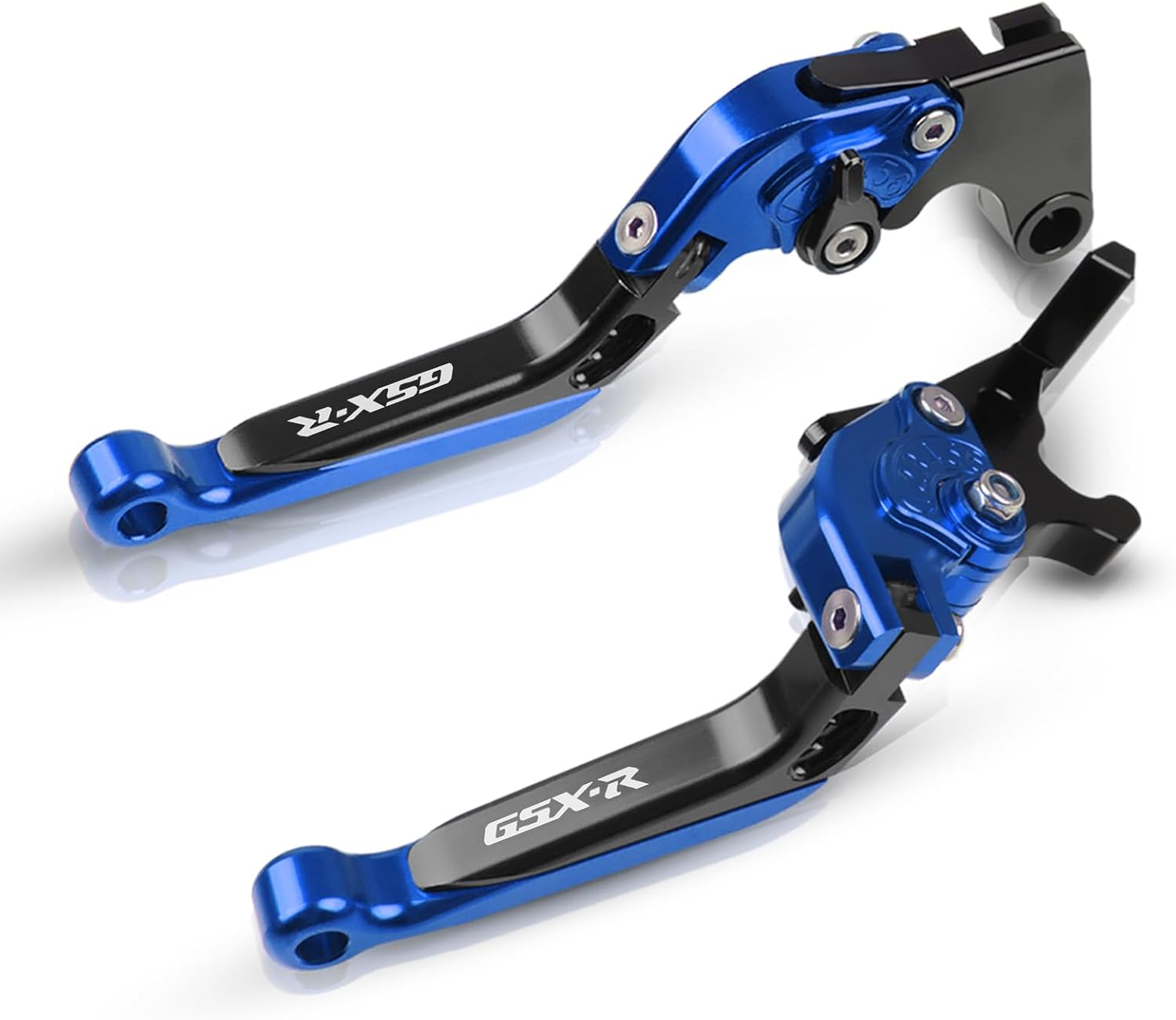 Motorcycle CNC Adjustable Folding Extendable Brake Clutch Levers Compatible with GSX-R1000 GSXR 1000 2009-2019 GSX-R600 GSXR 600 GSX-R750 GSXR 750 2011-2019(Blue)