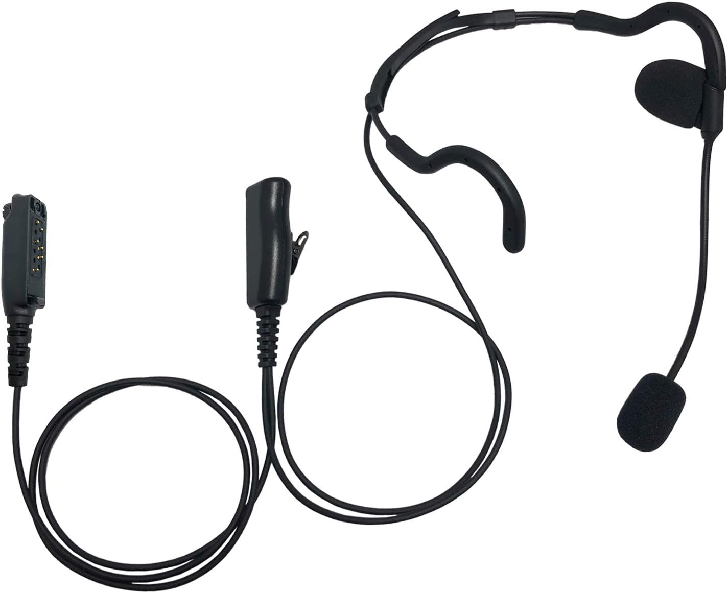 PROMAXPOWERBehind The Head Lightweight Headset for Two-Way Radios with Boom Mic and PTT Button for Sepura SPT8000 DMR Tetra