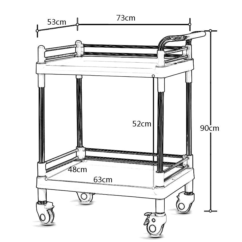 Carrelli Mobili, Carrello per Uso Domestico Carrello Medico 2-Livello Carrello Medico/Salone Di Bellezza Carrello Dell'Attrezzatura Dell'Attrezzatura, Carrello Di Utilità con la Maniglia per