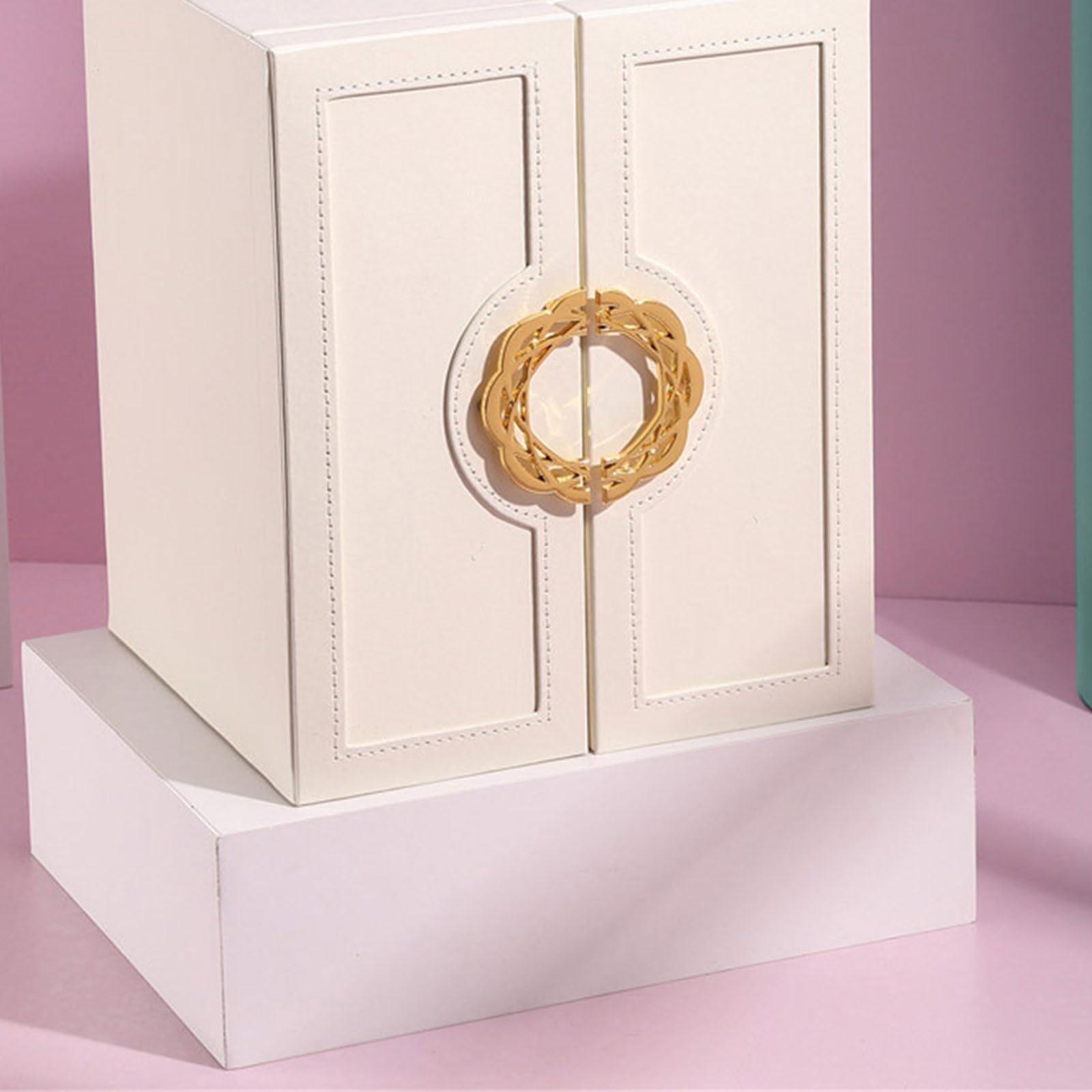 Elegante soporte para joyas con terciopelo para accesorios interiores, caja de gran capacidad para anillos, aretes, collares, relojes, organizador de joyas