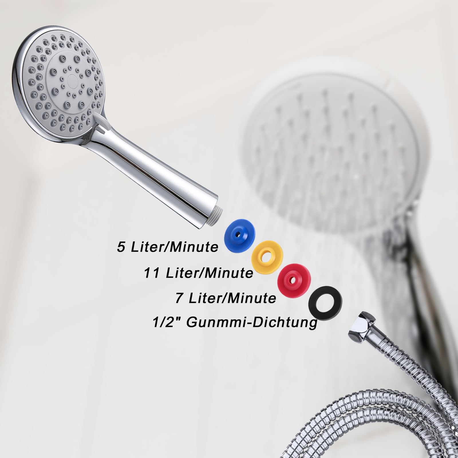 12 Stück Dusche Durchflussbegrenzer Aus Silikon - 4 Größen, Wassersparend Für Duschschlauch