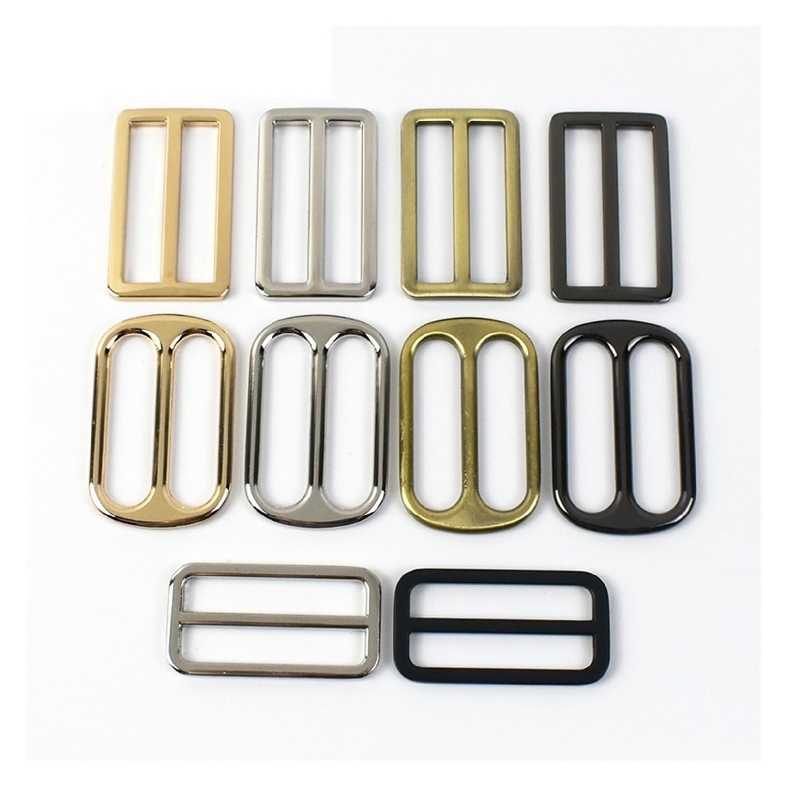 Fibbia in Metallo 10/20 pz 25-50mm fibbie in metallo for cinghia for tessitura Tri Glide cursore chiusura cintura regolatore fibbia accessori Hardware fai da te