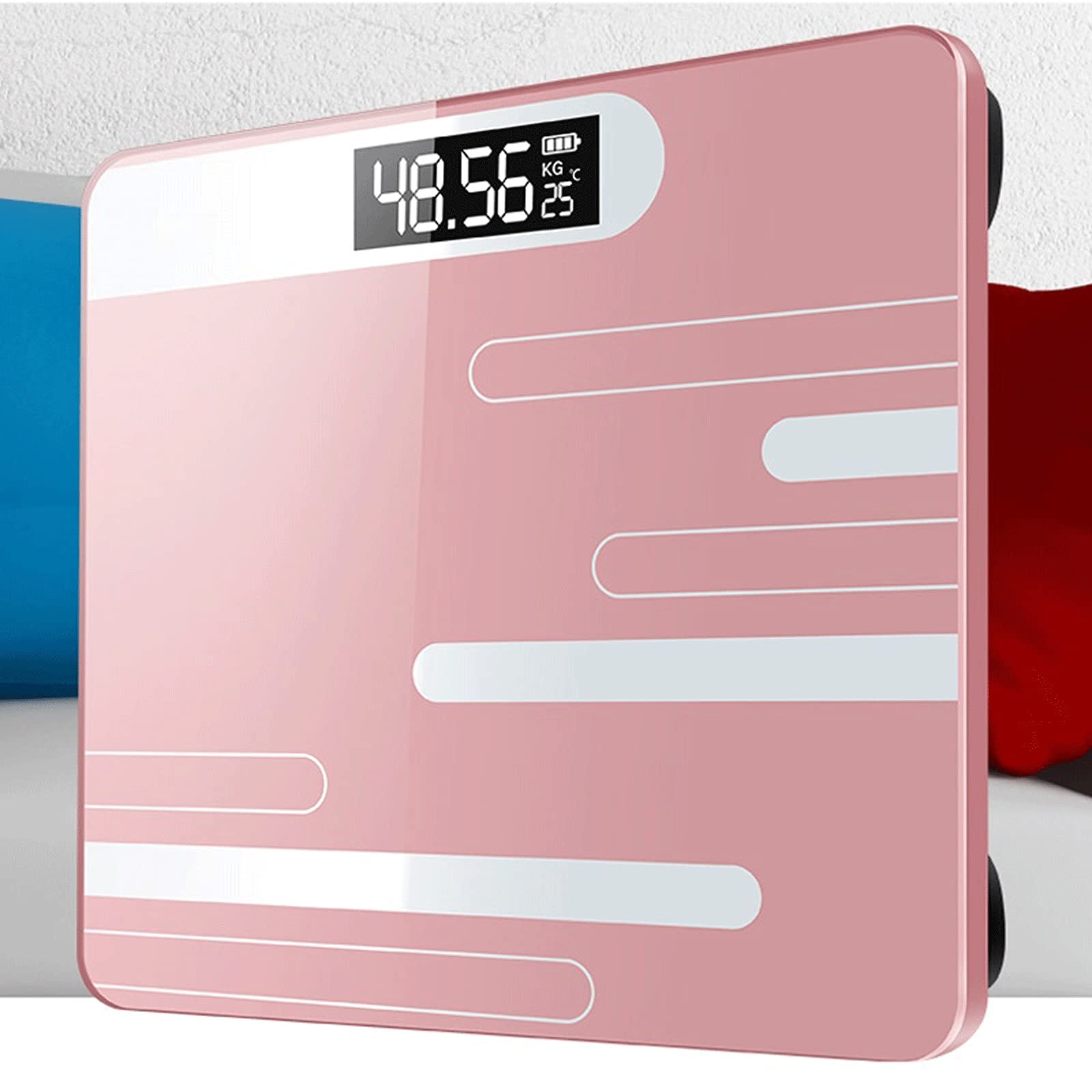 JINGYAN Básculas digitales Cuarto de baño Balanzas piso Escala Cuerpo Pesaje peso corporal digital LCD Mostrar escalas electrónicas inteligentes vidrio(Rose Gold)