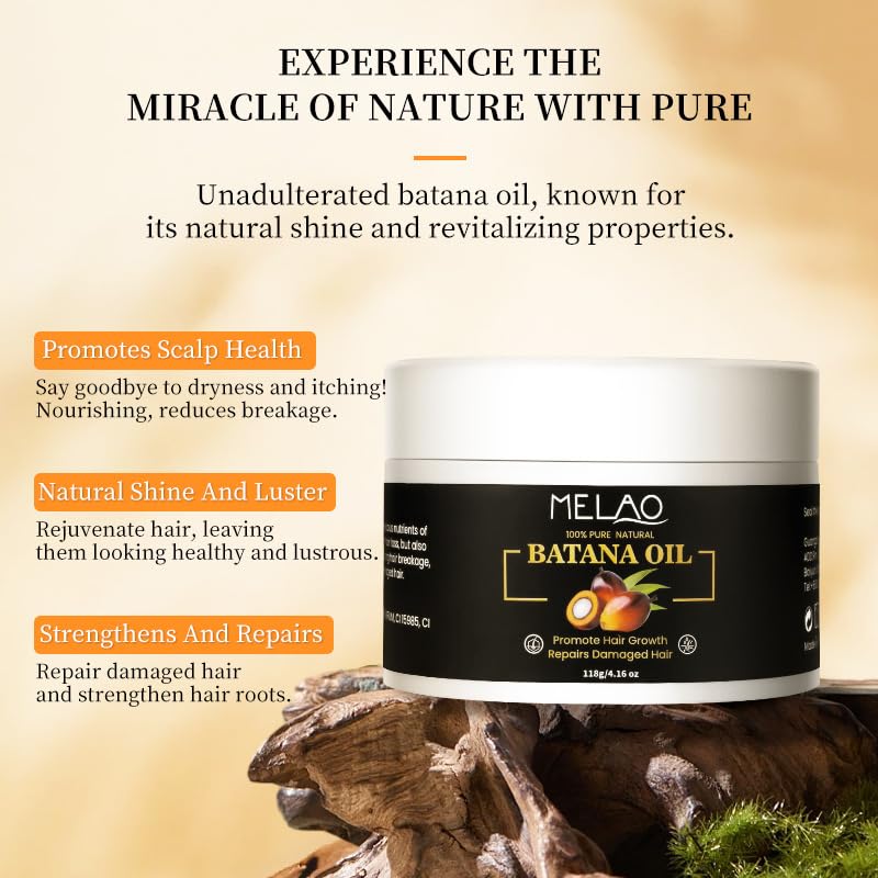 Oil Pure - 100% Raw Batana Oil for Hair Growth - Promotes Hair Regrowth and Repairs Damaged Hair - Veganic Natural Hair Growth Oil (1) - Image 2