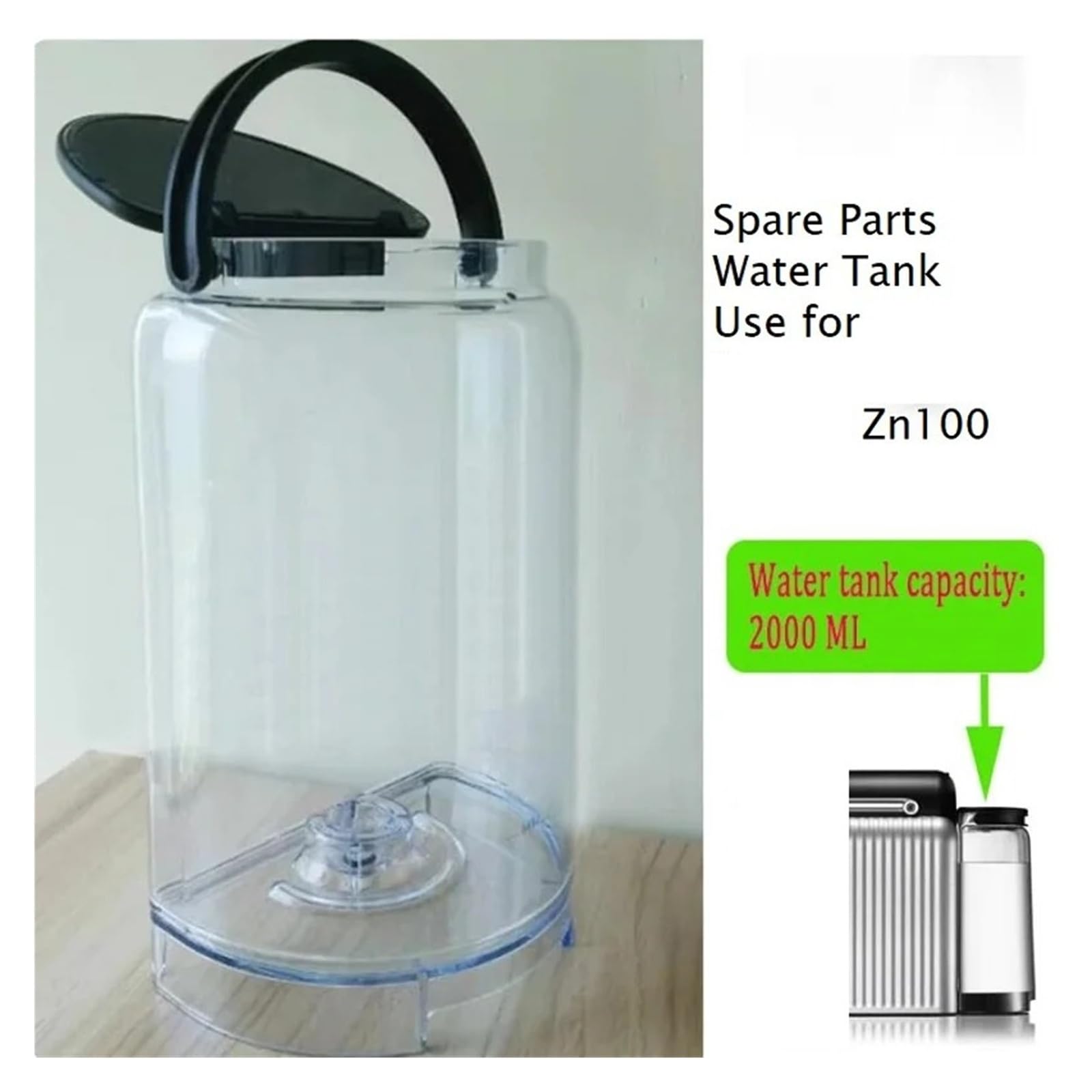 Accesorios for el tanque de agua de la máquina de café de cápsulas Zenius ZN100, compatibles con Nespresso, Nestlé y Zenius ZN100.
