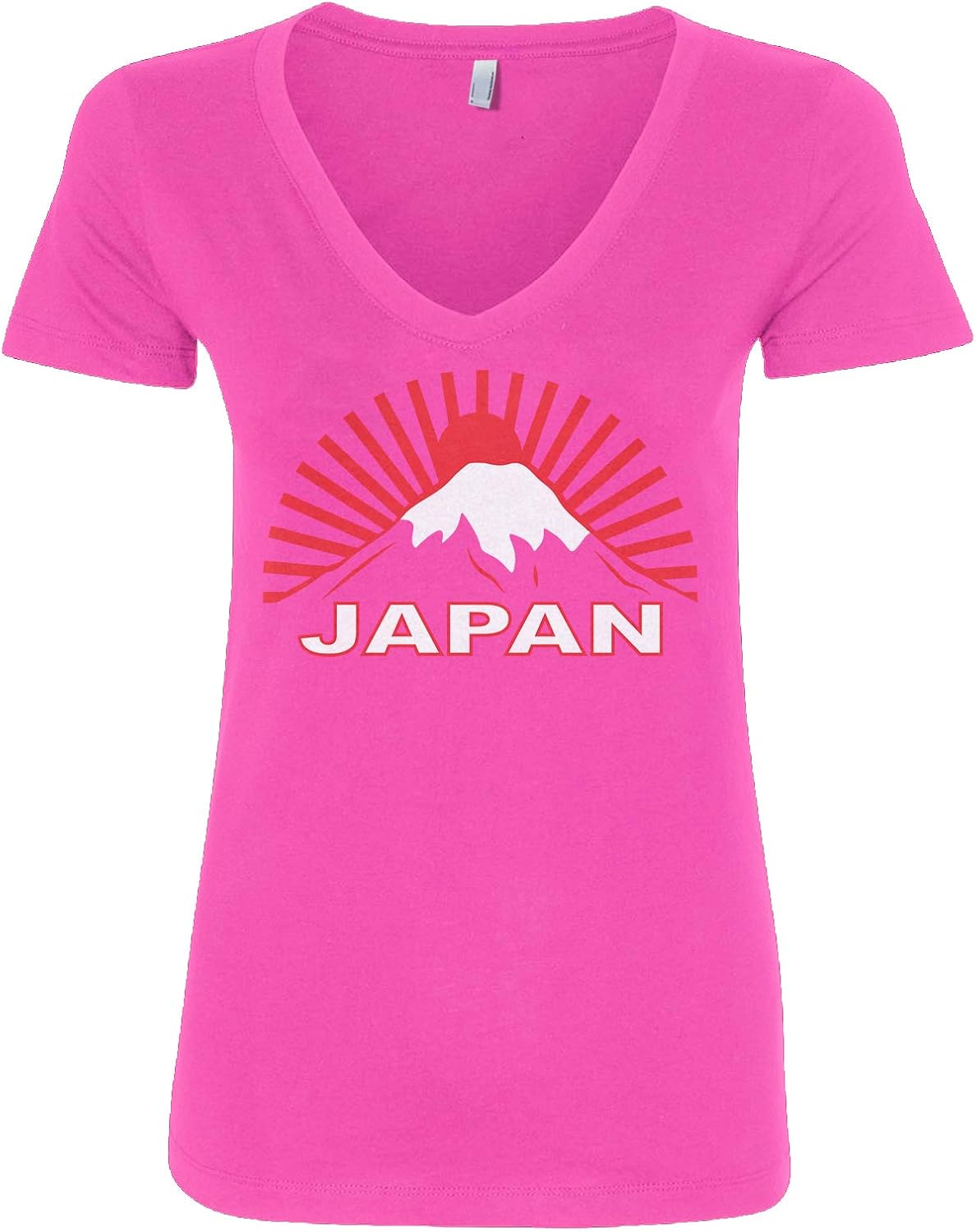 Japan Graphic Tee | Japanese Traditional Flag Women's V-Neck T-Shirt