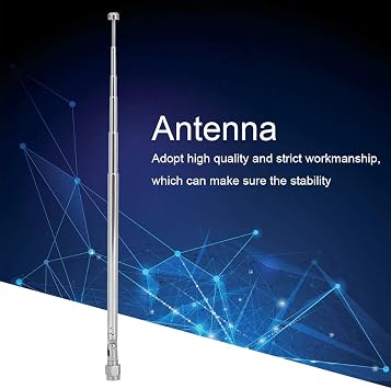 Telescopic Antenna, 40MHz-6G SMA Male Connector, Silver Alloy, 6 Sections, 20cm Range
