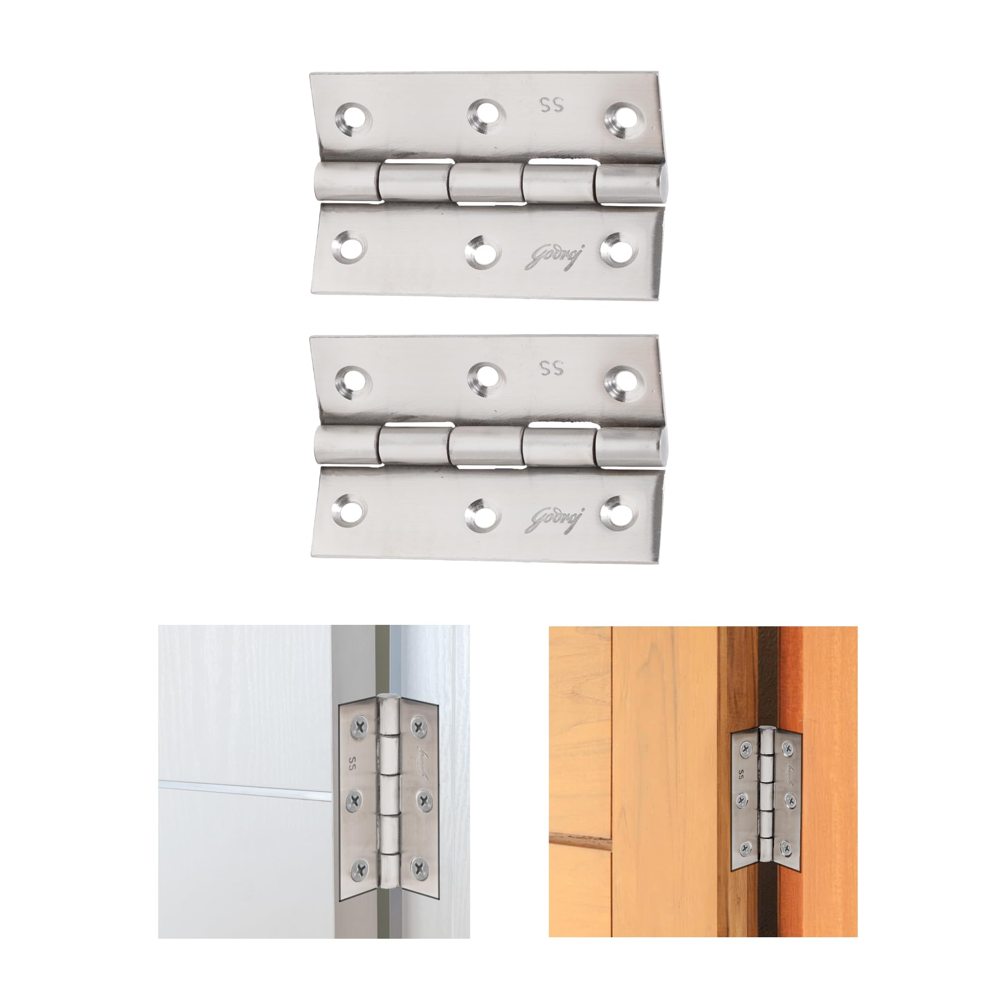 Sponsored Ad - Godrej Door Fitting I Door Hinge for Main Door, Windows, Bathroom of Home, Office, Hotel I Kabja for Door | 4 Inches Thickness Upto 1.9 mm | Premium Look | Satin Finish| Set of 10