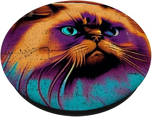 Miniatura 2 de Himalayan Cat Pop Art Design Illustration Colorful Animal PopSockets Swappable PopGrip