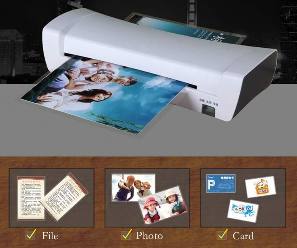 Laminator A4 na gorąco i zimno, laminowanie termiczne i zimne z folią do laminowania A4, szybkie nagrzewanie, 2 rolki, do 125 mikronów, prędkość 250, laminator do dokumentów kart papierowych do biura