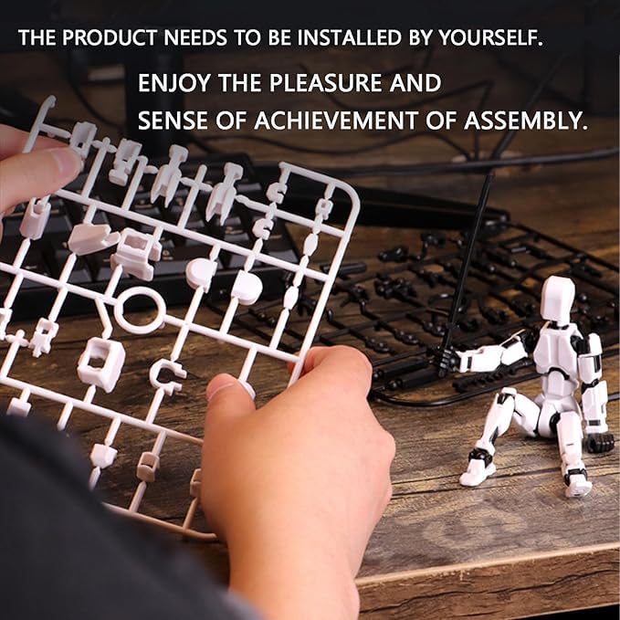 Image of (Do it Yourself) Action Figure Toys,DIY Assembly Dummy 13 Action Figures,Articulated Joints Robot,Gift Idea for Teens & Adults for 14+ (White)
