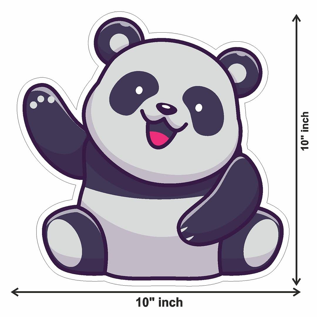 CVANU Cute and Funny Panda Design Toilet Seat Stickers Decals Self-Adhesive Removable PVC Vinly Waterproof (10x10) inch, Pack of 2 1