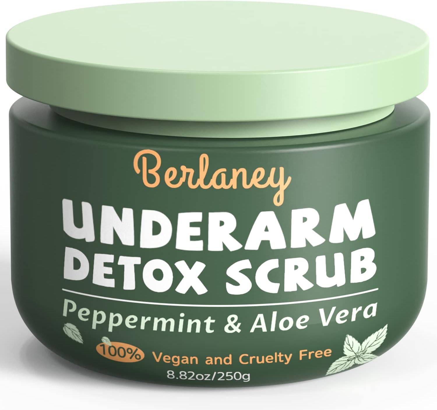 – Body Scrub and Armpit Detox Scrub 8.8 oz with Peppermint, Aloe Vera and Walnut Shell Powder, Underarm Scrub Helps on Removing Odor, Deep Cleanse & Exfoliating, for Legs, Knee, Feet, Hands Whole Body
