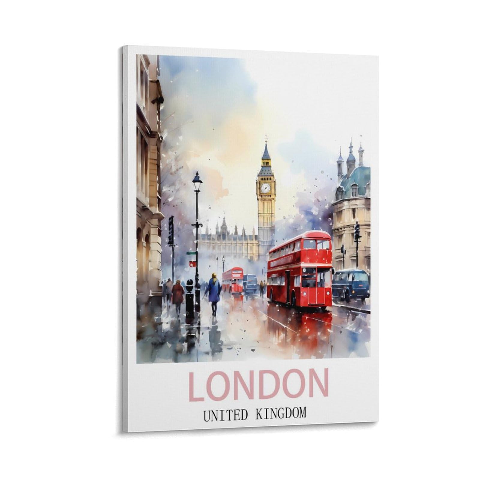 CYYHGEE London Vintage Travel Poster 08x12inch(20x30cm) Canvas Poster Wall Art Living Room Home Decor
