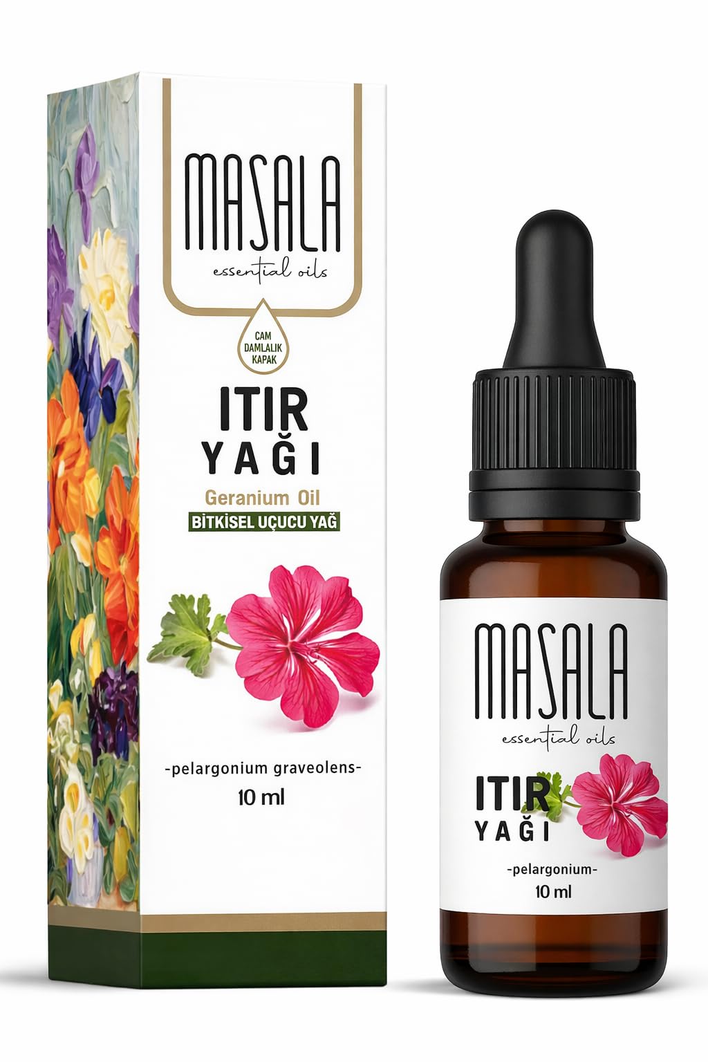 Masala Saf Itır (Sardunya) Yağı 10 ml - Geranium Essential Oil - Pelargonium Graveolens