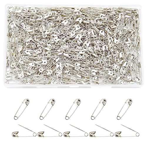 500 Pcs Safety Pins 20mm Mini Safety Pins Bulk Tiny Safety Pins f...