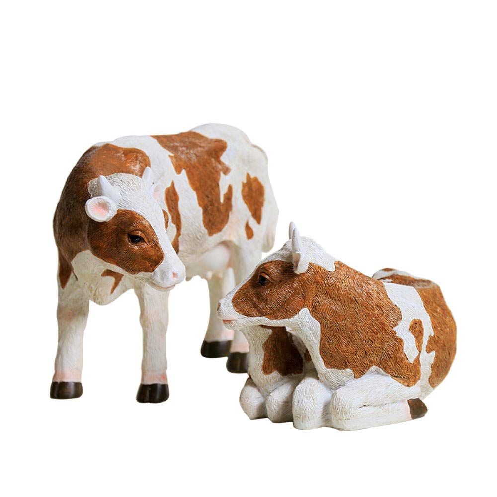 XJBTBA Bust Sculture Ornaments A Coppia Simulazione Gialla Giallo Giardinaggio Decorativo per la Famiglia Animale Ornamento Spinner Decorazione Ornamenti Giardino