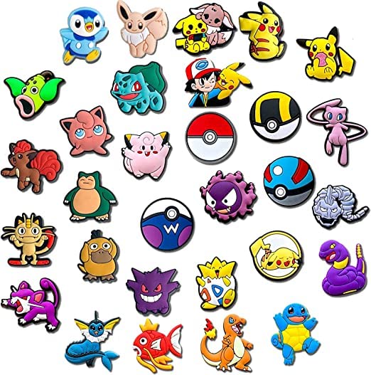 FLAFARY30pcs Cartoon Shoe Charms, for Clog Decoration Cartoon Anime Charms Shoe Accessories, Cartoon Pvc Shoe Charms Decoration for Kids Teens Boys Girls Men Women Party Birthday Gifts