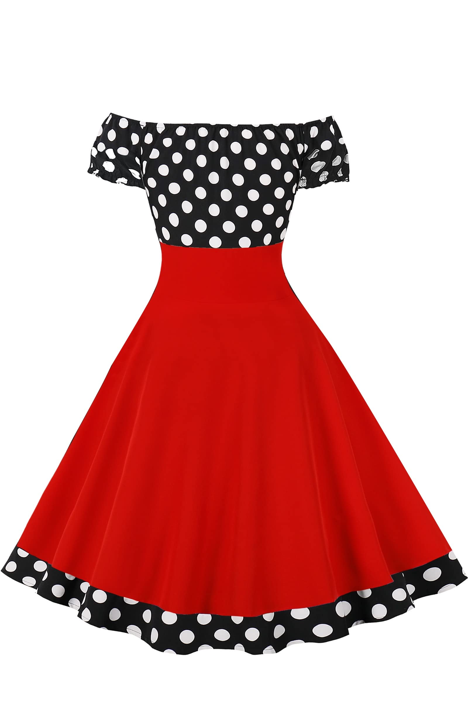AXOE Femme Robe Années 50 Rockabilly Vintage Pin up Manches Courtes pour Ete Guinguette