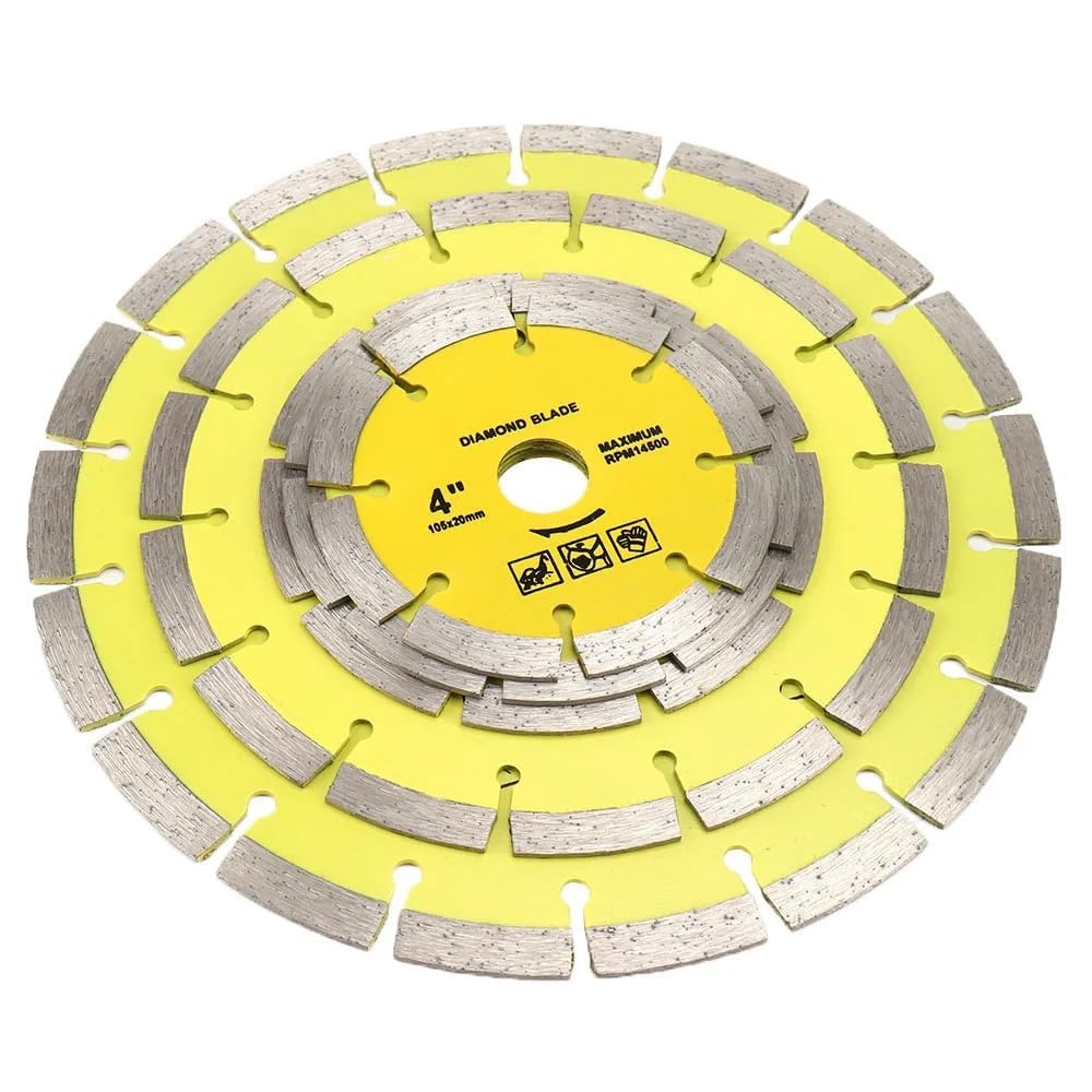 Discos de corte de diamante para amoladora angula Disco de corte de rueda de hoja de sierra de diamante de 105-230 mm for hormigón, mármol, mampostería, azulejos, ingeniería, corte en seco o húmedo, 1