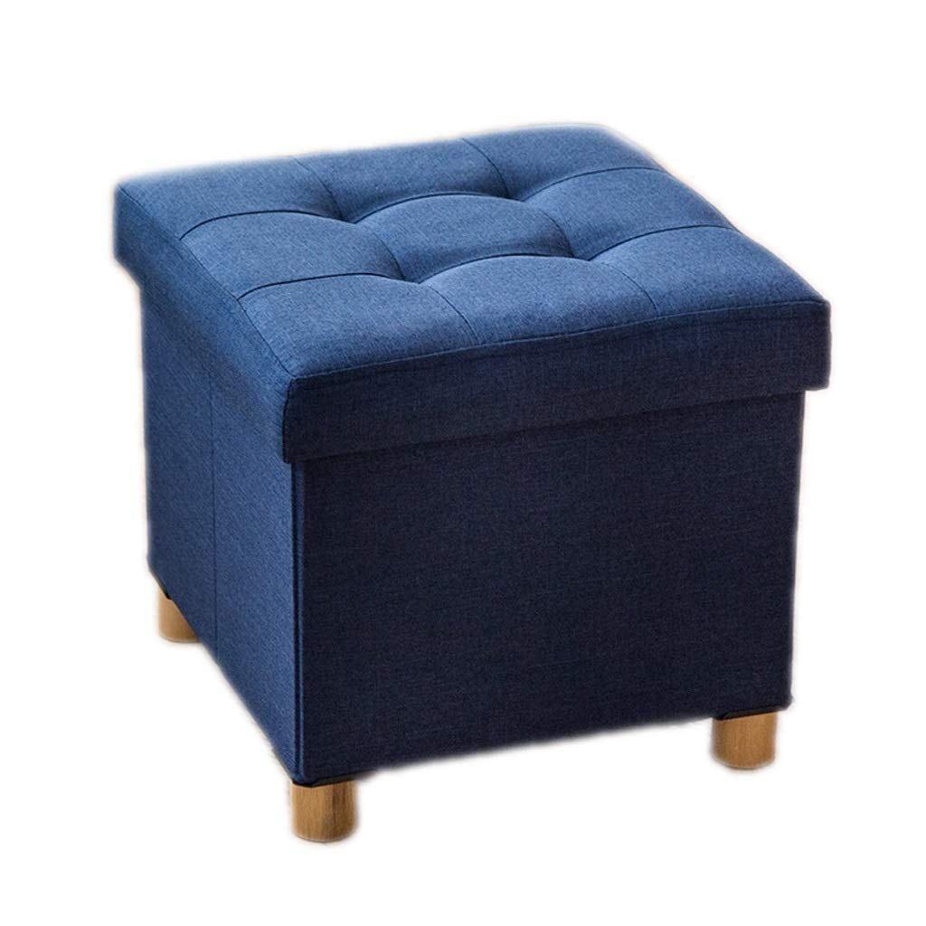 Pouf confortable bleu en bois pour soulager vos jambes fatiguées