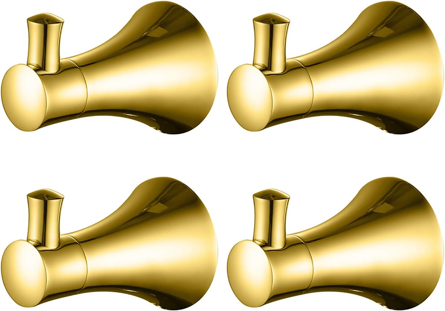 Coat Hooks Wall Mounted Robe Hook Titanium Gold 304 Stainless Steel Towel Hook Heavy Duty Shower Hook, Coat Rack for Bathroom, Kitchen, Office, Screw Installation,Single Hook