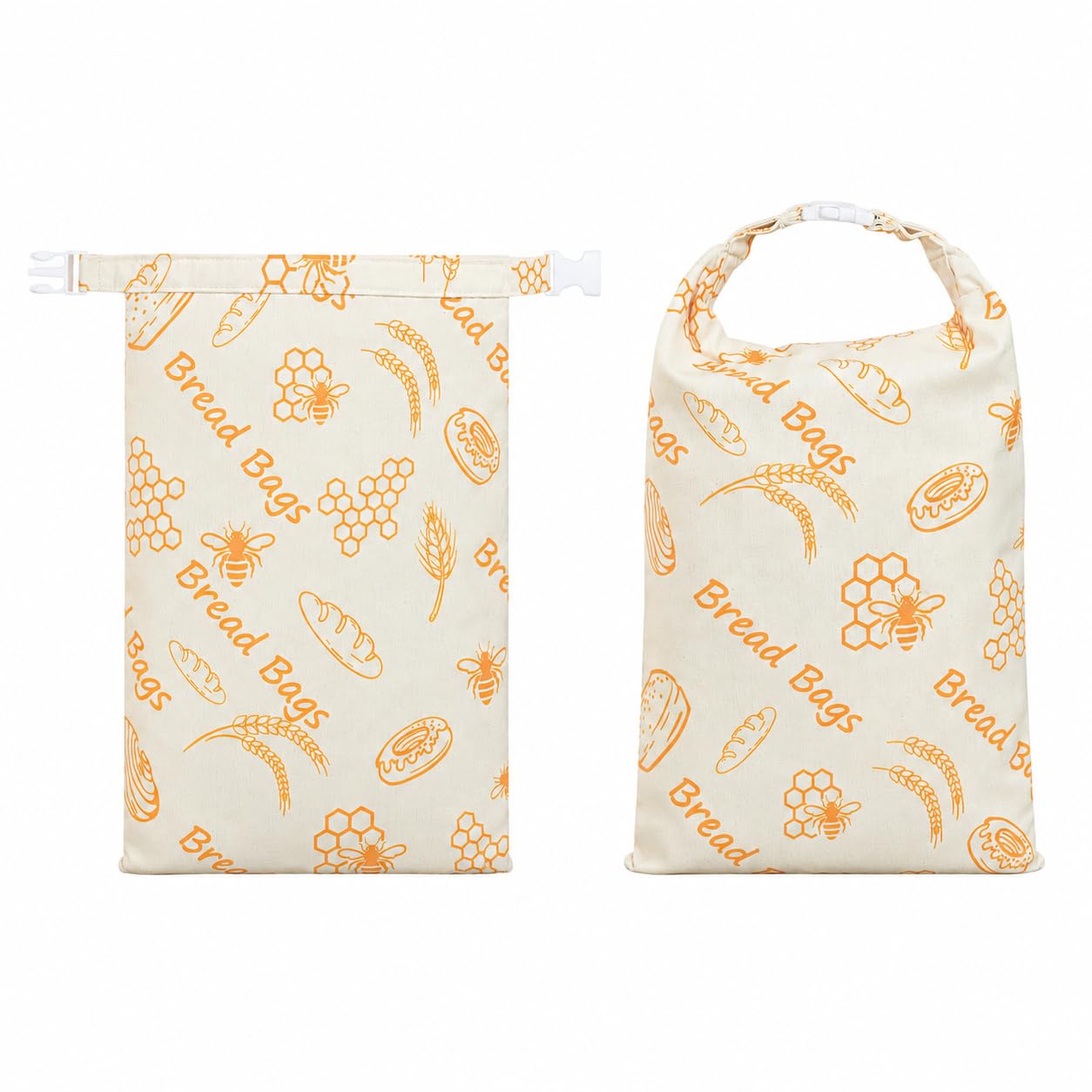 Pikeman Classic Bread Pattern Reusable Beeswax Bread Bags 43X33cm 2-Pack, Keeps Sourdough & Loaf Freshest
