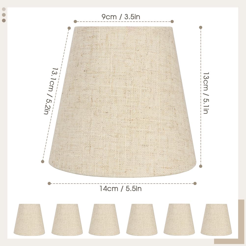 Set di 6 paralumi E14 lampadari in tessuto per lampada da tavolo, lampada da terra, lampada a sospensione 14 cm x 9 cm