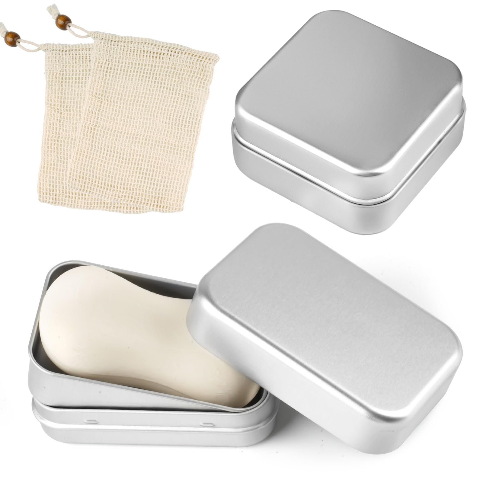 Seifenbox Mit Schaumstoff-Seifenspender Und Seifenschale - Reise-Behälter, Seifenhalter, 7,5 X