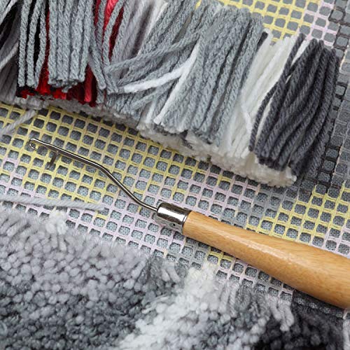 Clhjinruoliu 641-998-464 2 Pieces 6.3 Inch Wooden Bent Latch Hook Crochet Needle, Knitting Tool thumb #6