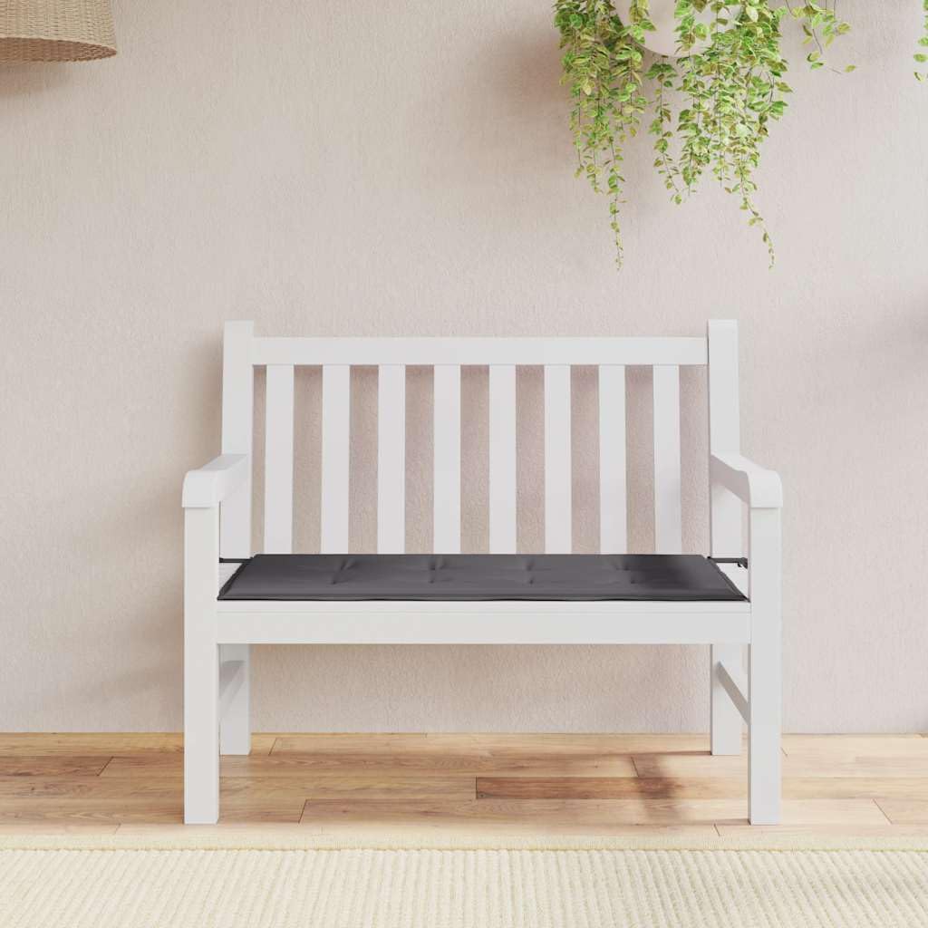 Cuscino per Panca da Giardino 120x50x3 cm Antracite in Oxford | Imbottitura in schiuma morbida con lacci di fissaggio per panche da patio, terrazzo e soggiorno.