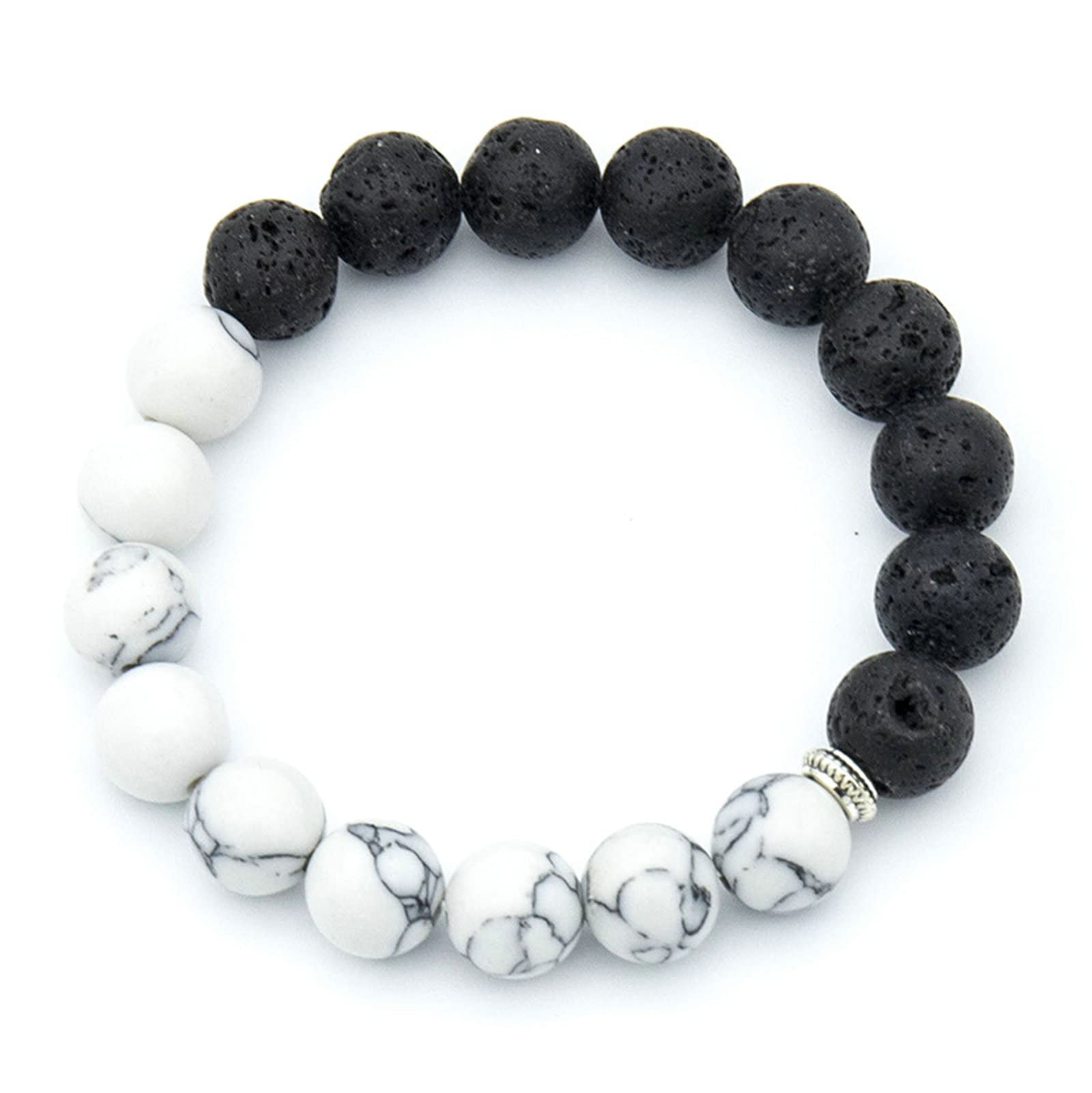 Lava -Gesteinsarmbänder für ätherische Öle, 8/10 -mm -Lava -Stein -Turkise -Armband -Stretch -Perlen -Armbänder für Frauen 21,5 cm