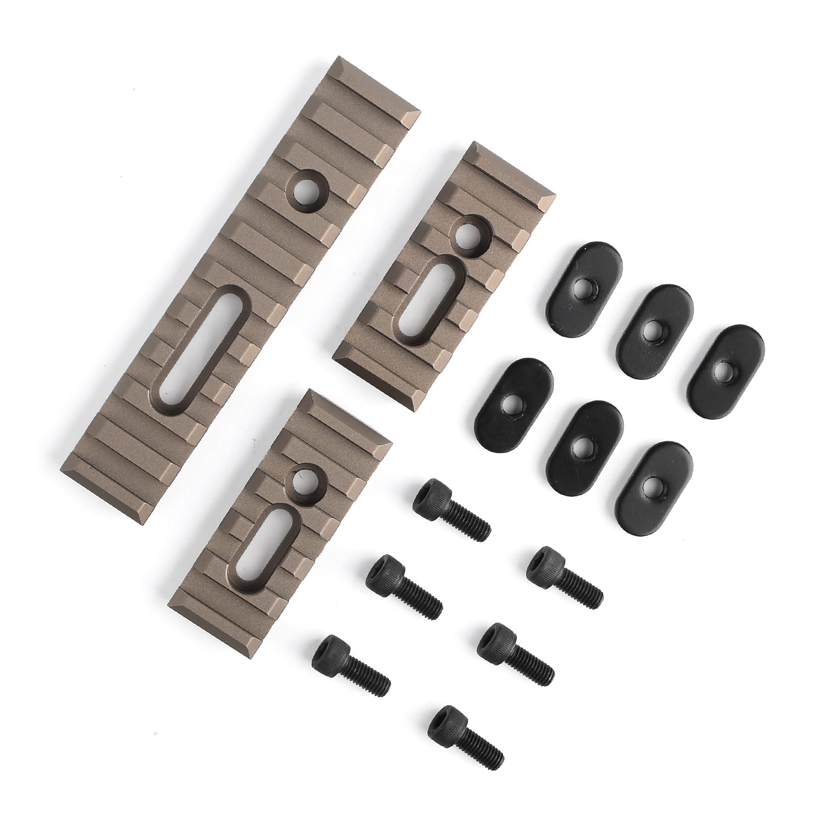 Tattico 3Pcs Picatinny Rail Alluminio Supporto Accessorio Mlok/Keymod Marrone