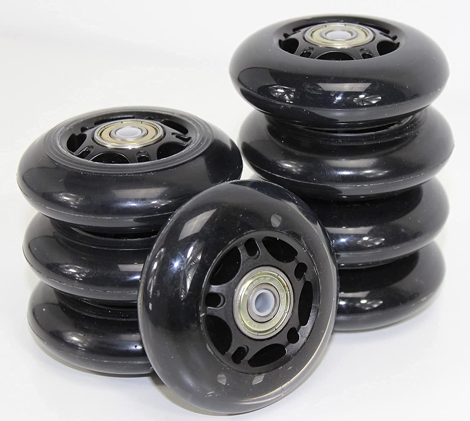 Paquete de 8 Ruedas de Repuesto 76 mm / 80 mm 82A para Patines en línea, Ruedas con rodamientos ABEC 7