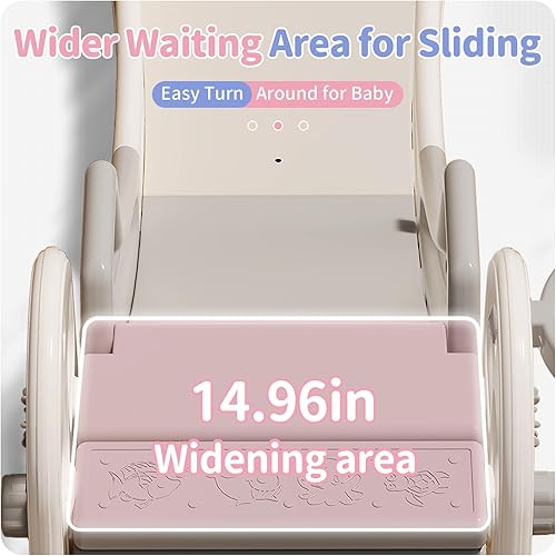 Miniatura 4 de Tobogán 3 en 1 para niños pequeños, tobogán de plástico para interiores y bebés, juego independiente con aro de baloncesto y todo para patio de